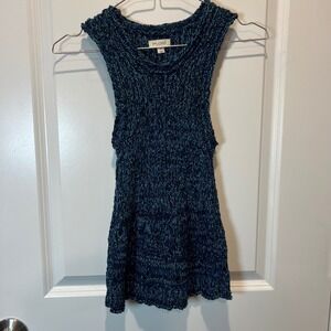 PILCRO Teal Blue Textured Knit Sleeveless Tank Top Size XS